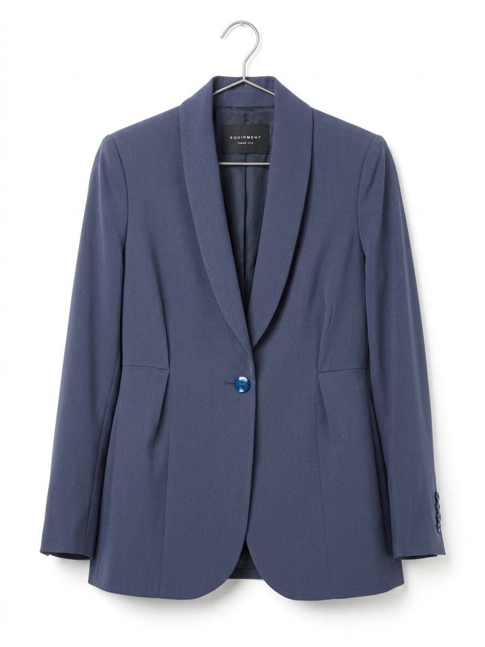 Equipment Femme Navy Blue One-Button Shawl Lapel Blazer Jacket - Size 4